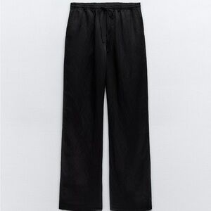 Zara flowy straight leg pants in black (NWOT)